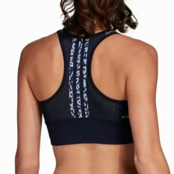 FARM RIO X ADIDAS Aeroready 3-Strips Print Sports Crop Top Bra Sz Small - Picture 3 of 11